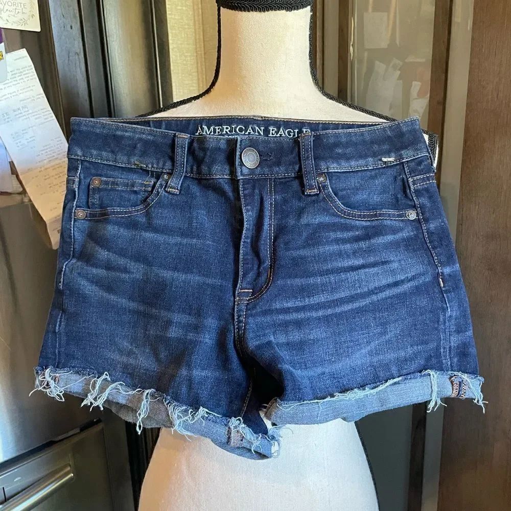 American Eagle Hi-Rise Shortie Jean Shorts